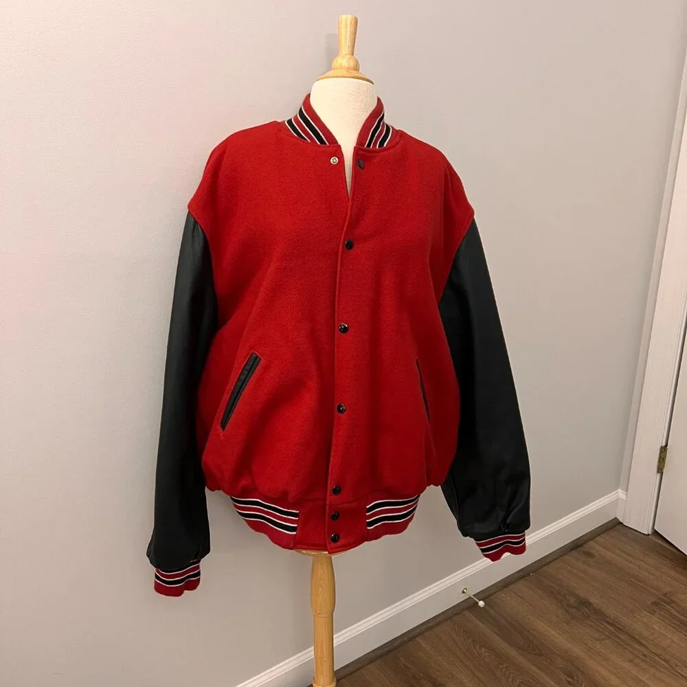 Holloway Varsity Jacket Brookings Bobcats Wool and Leather Sz 2XL